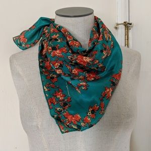 Anne Klein vintage floral Oriental silk scarf